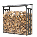 Metall Kaminholzregal Außen 185 x 70 x 185 cm Mit Wetterschutz Transparent, Pro - 40 mm Stahlprofil, Anthrazit, Wetterfest, Kapazität 2,3 m³ (3,5 SRM), XXL Garten Kaminholzunterstand Stapelhilfe