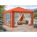 4 Seitenteile mit Moskitonetz für Blätter Pavillon 3x3m Seitenwand Terra / Rotorange RAL 2001