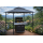 Grillpavillon BBQ 2,45 x1,5 m Grau Metall Garten Pavillon Grillzelt Überdachung