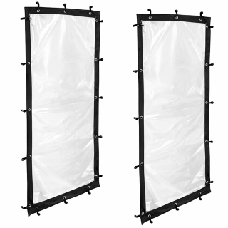 Wetterschutz Set Seitlich 66 x 108 cm, 2 Seiten für Kaminholzregal T/H 70 x 145 cm, PVC Transparent