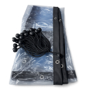 Wetterschutz Set Seitlich 66 x 108 cm, 2 Seiten für Kaminholzregal T/H 70 x 145 cm, PVC Transparent