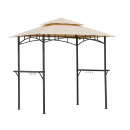 Grillpavillon BBQ 2,45 x1,5 m Beige Metall Garten...