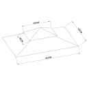 Ersatzdach Grillpavillon 2,45 x1,5 m Grau BBQ  Garten Pavillon Grillzelt Überdachung