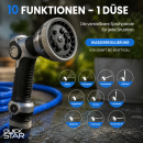 Automatic Hose Reel RollUp 15 m + 2 m, 180° Swivelling, Multi Spray Gun 10 Modes incl. AquaBlue Quality Hose, Garden Hose Wall Mount, Universal Connector