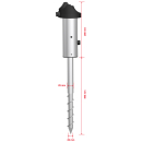 Erdspieß für Schlauchtrommel Halter Hallterung mit Universalkupplung Bodenanker Gartenschlauch aus Aluminium & verzinktem Stahl – stabiler Standfuß für Schlauchaufroller