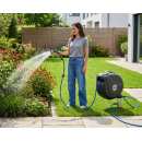 Erdspieß für Schlauchtrommel Halter Hallterung mit Universalkupplung Bodenanker Gartenschlauch aus Aluminium & verzinktem Stahl – stabiler Standfuß für Schlauchaufroller