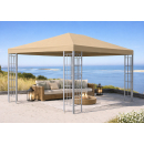 Rank Pavillon 3x4m Metall Garten Partyzelt Beige