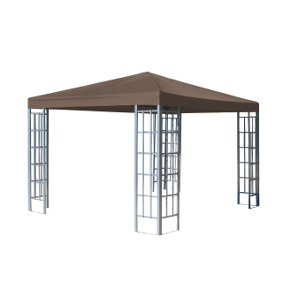 Rank Pavillon 3x3m Beigegrau Metallpavillon Polyester PVC beschichtet