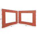 2 Side Panels with PE Window 250x190cm Orange-Red for Gazebo 3x3m