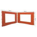 2 Seitenteile mit PE Fenster 300x197cm für Rank Pavillon 3x3m Seitenwand Terra / Rotorange RAL 2001