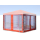 4 Side Panels with Mosquito Net 300x195cm Orange-Red for Gazebo 3x3m