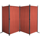 Paravent 220 x 165 cm Fabric Room Devider Garden 4-Part Patrition Wall Foldable Balcony Privacy Screen Orange-Red