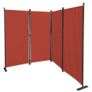 Paravent 220 x 165 cm Fabric Room Devider Garden 4-Part Patrition Wall Foldable Balcony Privacy Screen Orange-Red