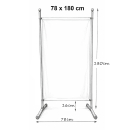 Paravent Outdoor Wetterfest 180 x 78 cm Grau | Raumteiler Stellwand Innen | Garten & Balkon Sichtschutz Blickdicht