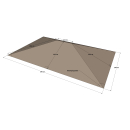 Replacement Roof for Garden Gazebo 3x4m Brown-Grey