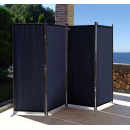 Paravent 4 Teilig 165 x 220 cm Schwarz - Garten & Balkon Sichtschutz Stellwand Innen & Außen - Raumteiler Trennwand Faltbar Blickdicht & Wetterfest