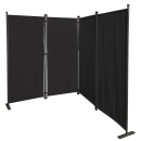 Paravent 220 x 165 cm Fabric Room Devider Garden 4-Part Patrition Wall Foldable Balcony Privacy Screen Black