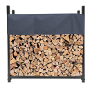 Metal Firewood Rack Anthracite 120 x 25 x 120 cm Garden Firewood Shelter 0,5 m³ Stacking Aid Outdoor with Weather Protection Gray