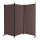 Paravent 170 x 165 cm Fabric Room Devider Garden 3-Part Patrition Wall Foldable Balcony Privacy Screen Grey-Brown
