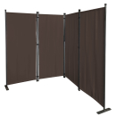 Paravent 220 x 165 cm Fabric Room Devider Garden 4-Part Patrition Wall Foldable Balcony Privacy Screen Grey-Brown