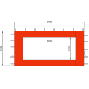 2 Side Panels with PE Window 300/400x195cm Orange-Red for Gazebo 3x4m