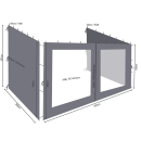 3 Seitenteile Rank Anbau 3x4m Anthrazit mit PE Fenster