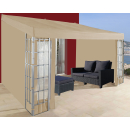 3 Seitenteile zu Rank Anbau Pavillon 3x4m Sand mit Fenster