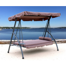 Hollywood Swing 3 Seater Foldable with Lounger Function Swing Garden Lounger Triumph Taupe incl. Protective Cover