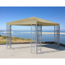 Rank Pavillon 3x3m Beige Metallpavillon Polyester PVC beschichtet