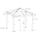 Metal garden Gezebo Paris 3x3m antique Grey party tent with 4 side parts