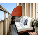 Sichtschutz Fächer 115 x 115 cm EASY MOUNT Rotorange Blickdicht Balkon Trennwand Windschutz Sonnenschutz 