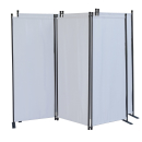 2 Piece Paravent 170 x 165 cm Fabric Room Devider Garden 3-Part Patrition Wall Foldable Balcony Privacy Screen White