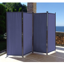 2 Piece Paravent 220 x 165 cm Fabric Room Devider Garden 4-Part Patrition Wall Foldable Balcony Privacy Screen Blue