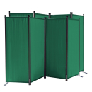 2 Piece Paravent 220 x 165 cm Fabric Room Devider Garden 4-Part Patrition Wall Foldable Balcony Privacy Screen Green