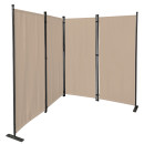 2 Piece Paravent 220 x 165 cm Fabric Room Devider Garden 4-Part Patrition Wall Foldable Balcony Privacy Screen Beige