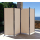 2 Piece Paravent 220 x 165 cm Fabric Room Devider Garden 4-Part Patrition Wall Foldable Balcony Privacy Screen Beige