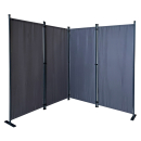 2 Piece Paravent 220 x 165 cm Fabric Room Devider Garden 4-Part Patrition Wall Foldable Balcony Privacy Screen Grey