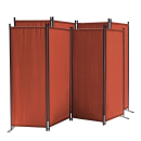 2 Piece Paravent 220 x 165 cm Fabric Room Devider Garden 4-Part Patrition Wall Foldable Balcony Privacy Screen Orange-Red